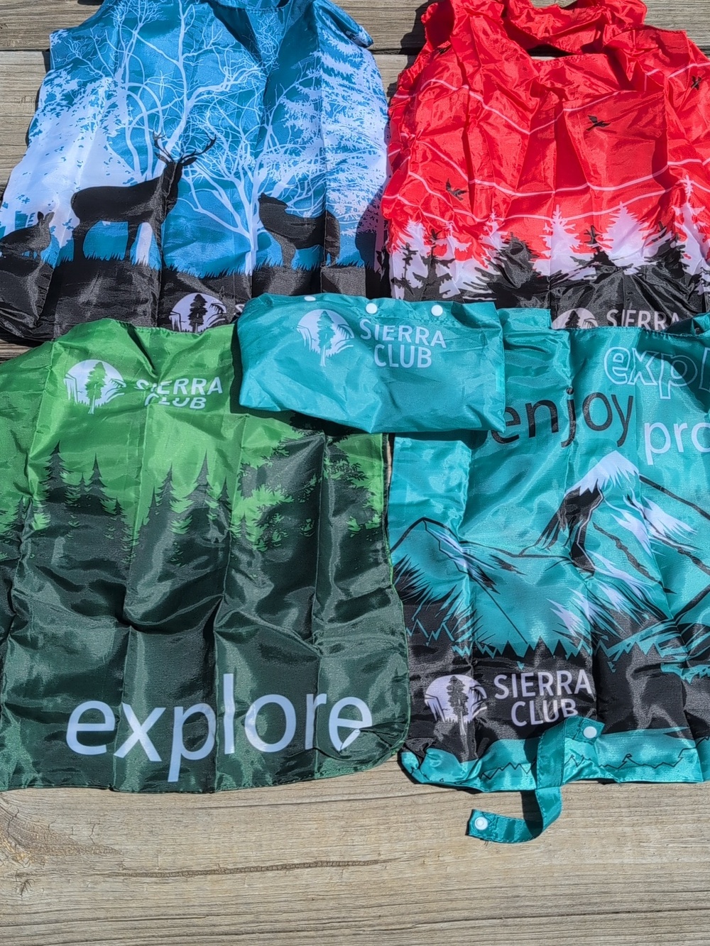 Sierra Club Packable Reusable Bags- Multi Color